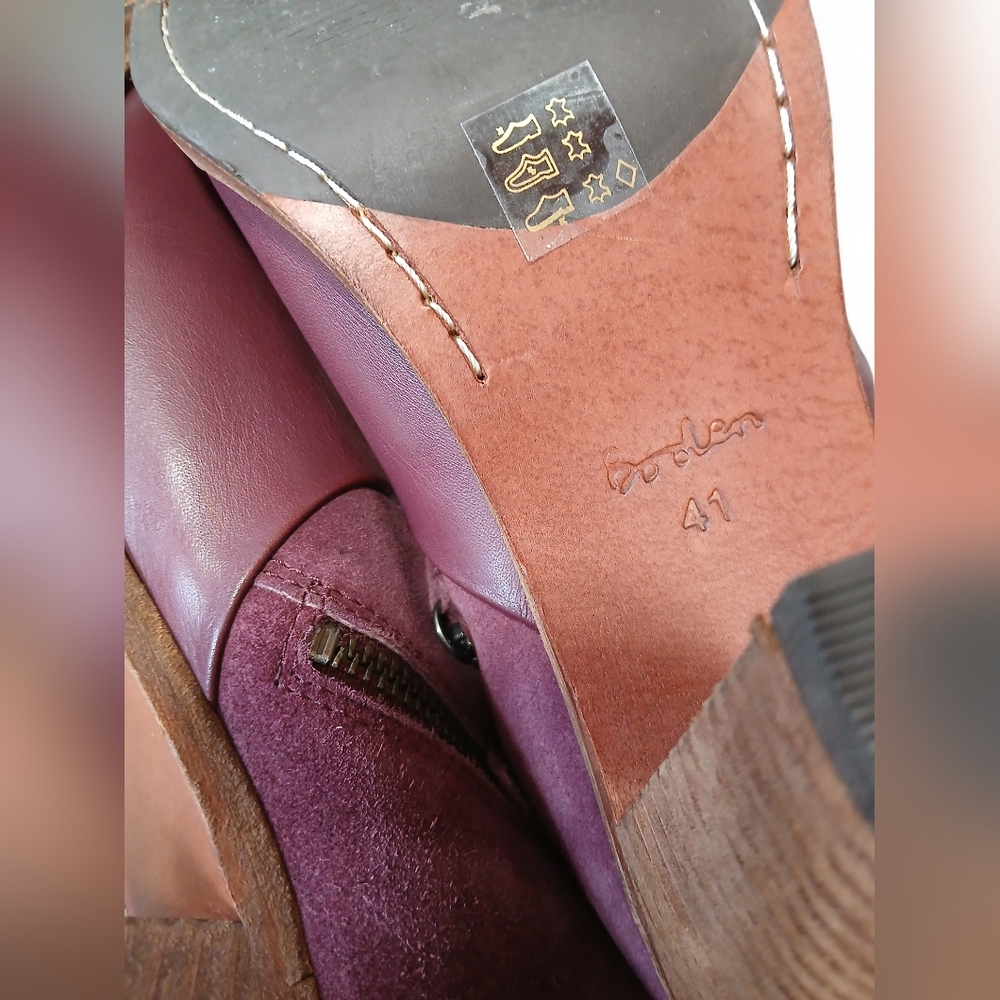 Boden Women's Size 10 US 41 EU Rich Plum Ankle Booties - Picture 10 of 12